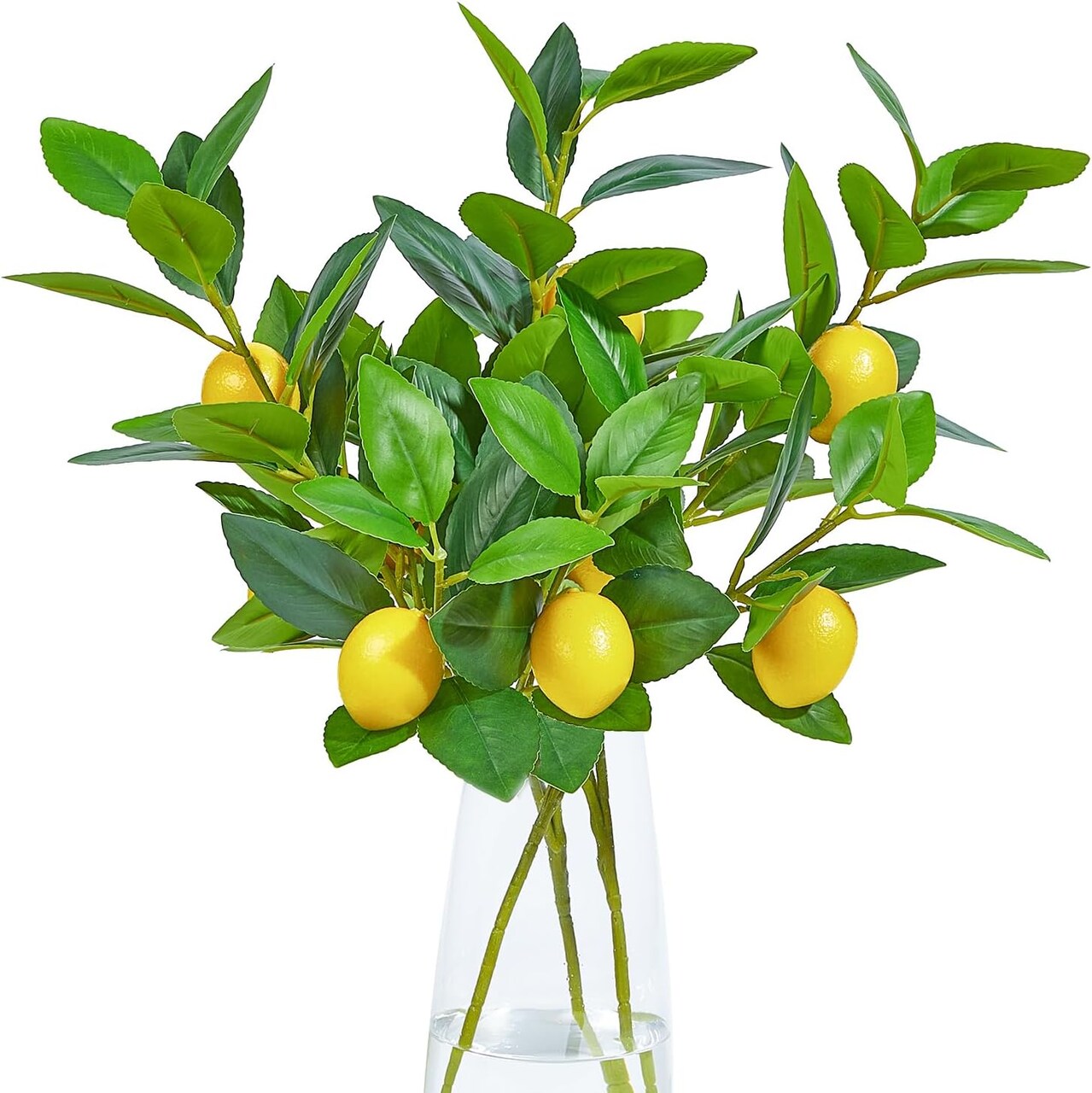3-Pack 18-Inch Artificial Lemon Branches – Realistic Faux Lemons for Vase, Table, or Home Décor